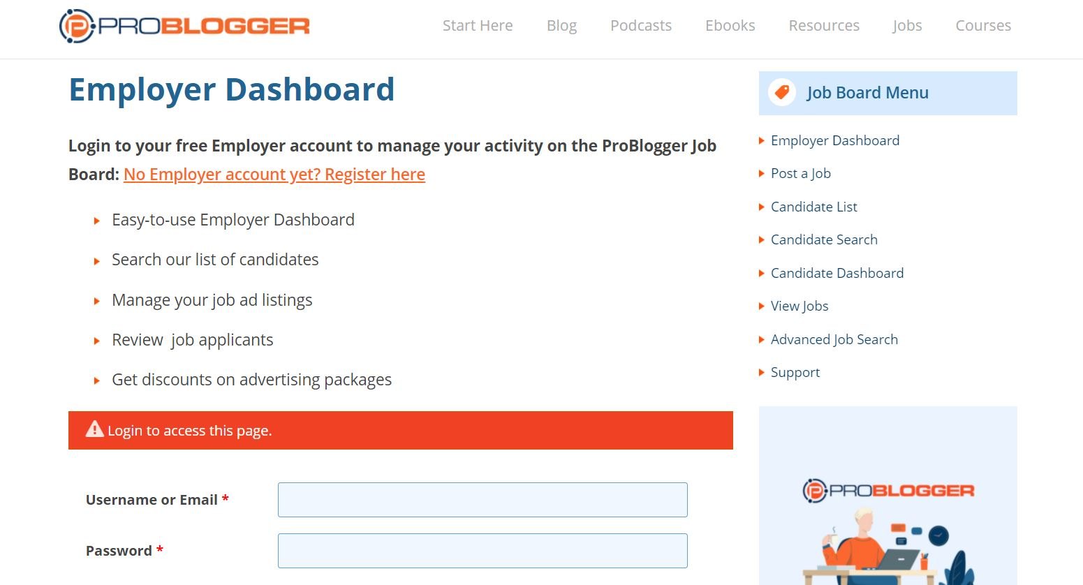 ProBlogger - Look for Writing Jobs Online